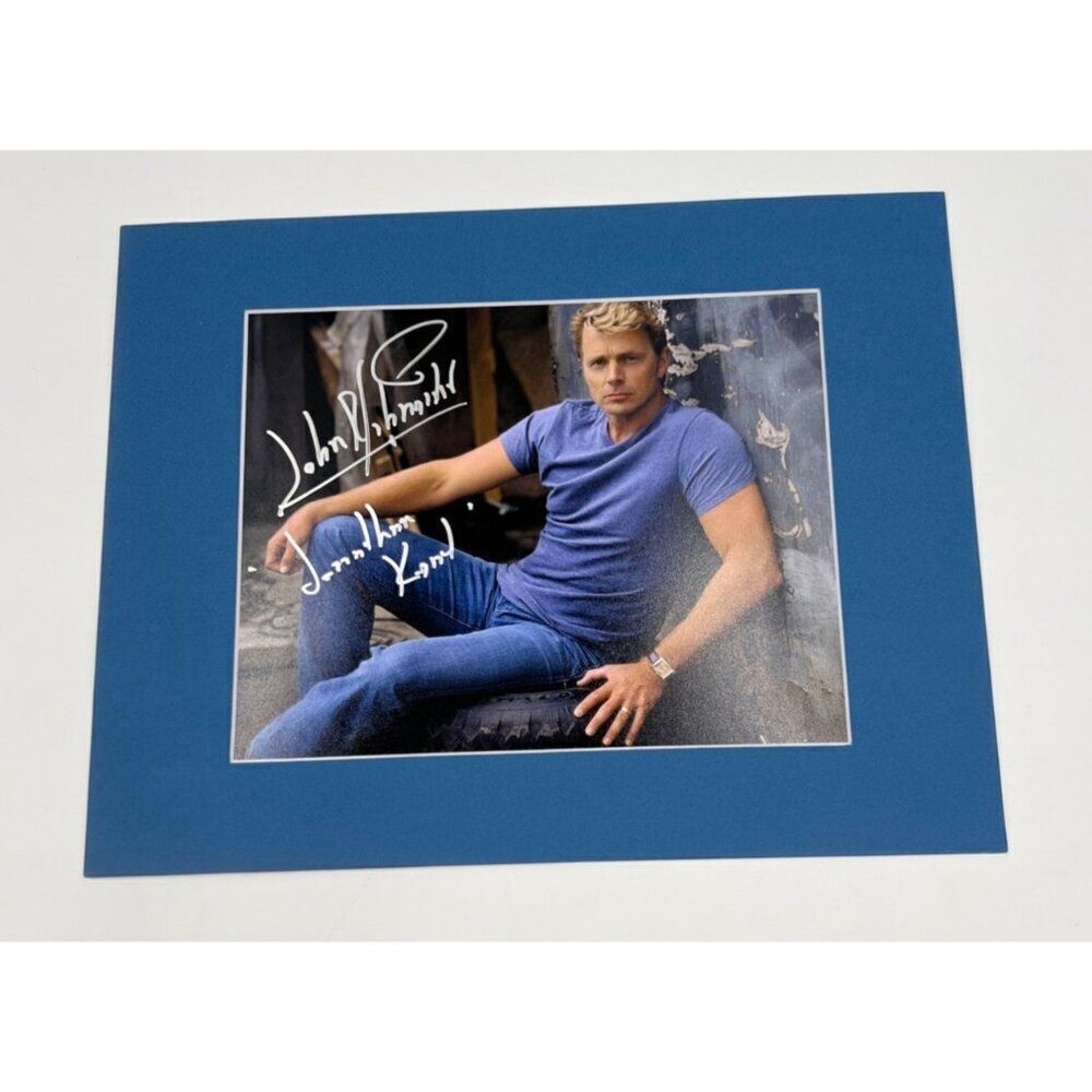 John Schneider Signed Photo In Blue Matted To 11X14 Smallville